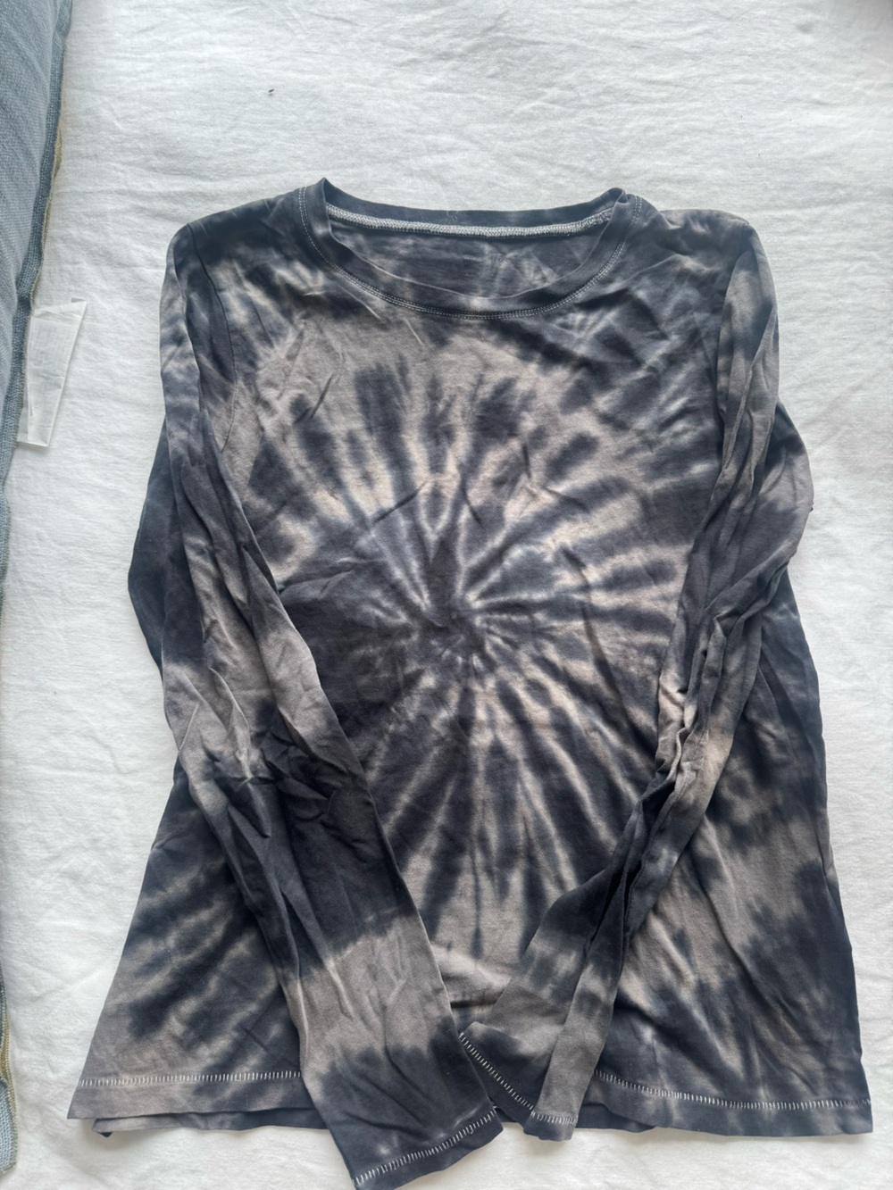 Tie-Dye Top in Charcoal Gray - Lightweight Casual